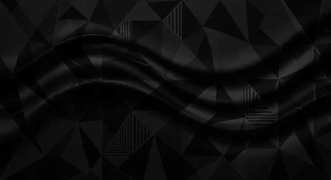 Abstract black background with geometric triangles and dynamic light effects Stock Illustration