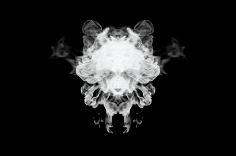 Abstract black background of Ghost smoke or fog shape cloud on isolated black Stock Photos