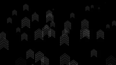 Abstract black background with glowing arrow shapes in a repeating pattern .. Stock Footage 337091219