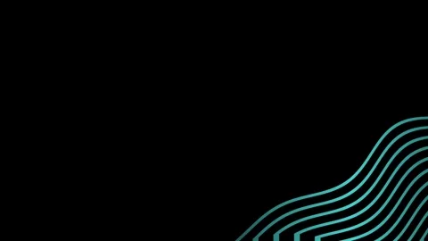 Abstract Black Background with Glowing Cyan Wavy Lines Loop. Stock Footage 344032888