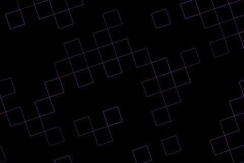 Abstract black background with glowing geometric squares Stock Illustration