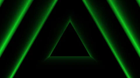 Abstract black background with glowing green neon triangle lines and a dark.. Stock Footage 340999328