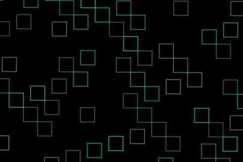 Abstract black background with glowing square outlines Stock Illustration