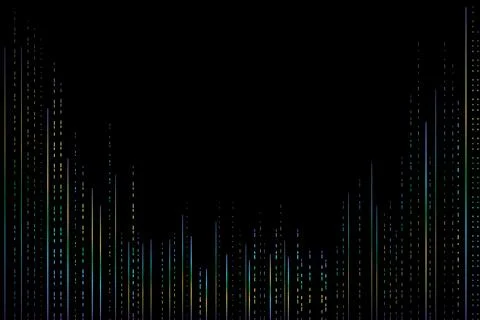 Abstract black background with gradient dashed lines and stripes with space.. Stock Illustration