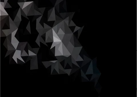 Abstract black background with gray triangles Stock Illustration