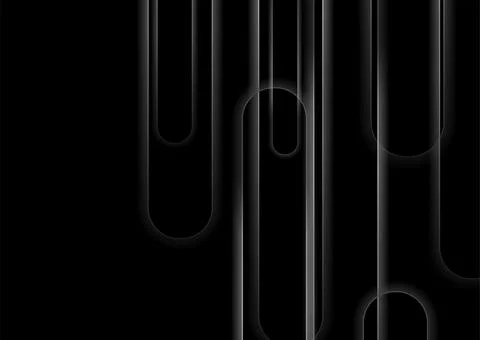 Abstract black background with grey silver smooth lines Stock Illustration