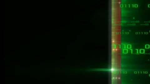 Abstract black background with horizontal green digital numbers, binary code Stock Footage 41203465