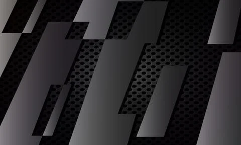 Abstract black background with metallic elements. blank space. Illustrazione stock