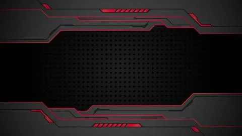 Abstract black background of metallic red display futuristic sci fi hud fra.. Stock Illustration