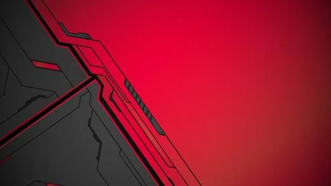 Abstract black background of metallic red display futuristic sci fi hud fra.. Stock Illustration