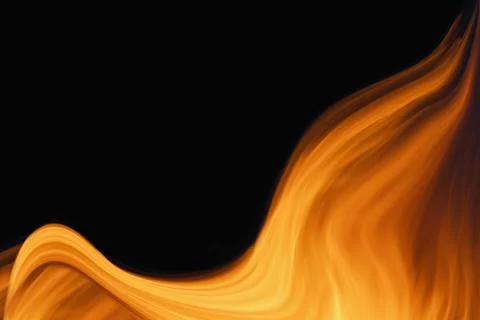Abstract black background with orange curvy wave. Illustrazione stock