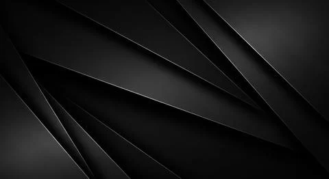 Abstract black background with sleek diagonal lines and glossy modern design Stock Illustration