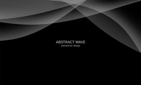 Abstract black background with smooth gray lines, waves. Modern and fashion.  Stock-Illustration