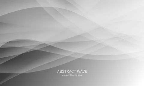 Abstract black background with smooth gray lines, waves. Modern and fashion.  Stock Illustration