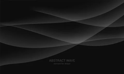 Abstract black background with smooth gray line, wave. Modern, luxury and f.. Stock Illustration