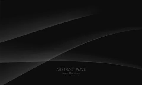 Abstract black background with smooth gray line, wave. Modern, luxury and fas Illustration