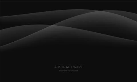 Abstract black background with smooth gray line, wave. Modern, luxury and f.. Stock-Illustration
