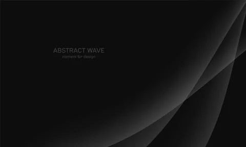 Abstract black background with smooth gray line, wave. Modern, luxury and f.. Stock Illustration