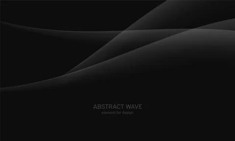 Abstract black background with smooth gray line, wave. Modern, luxury and fas 스톡 일러스트