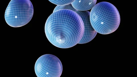Abstract black background with soft balls. 3D animation. Stock Footage 230766082