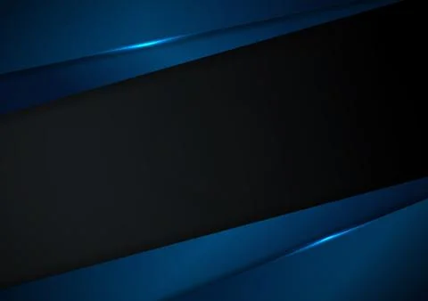 Abstract black background with triangles shape overlapping layer with lightin Stock Illustration