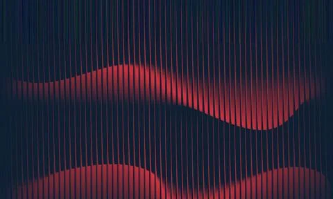 Abstract black background with vibrant red wave motion blur and vertical gl.. 스톡 일러스트
