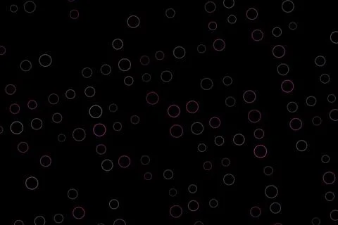 Abstract black background with white and red circle outlines Stock Illustration