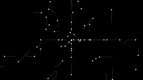 Abstract Black Background with White Dots and Connecting Lines Stock Footage 341374309