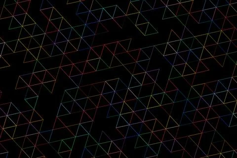 Abstract black background with white geometric lines and shapes Stock Illustration