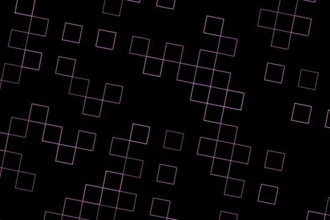 Abstract black background with white geometric square lines Stock Illustration