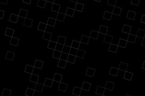 Abstract black background with white geometric square lines Stock Illustration