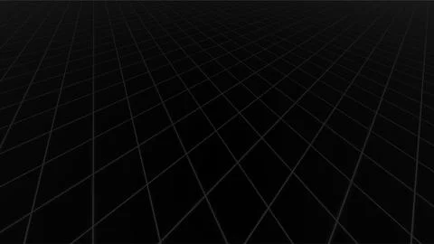 Abstract black background with white perspective grid lines. Stock Illustration