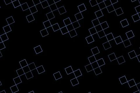 Abstract black background with white square lines pattern Stock Illustration