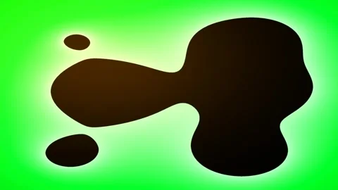 Abstract Black Blob on Yellow Background - Organic Shape, Fluid Motion, Dar.. Stock Footage 331992676