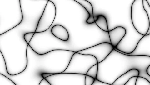 Abstract black blur thin linear abstract curved wavy wide pattern for background Stock Photos