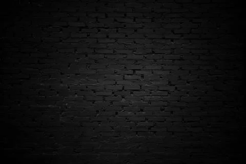 Abstract Black brick wall texture for pattern background Stock Photos