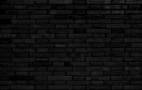 Abstract Black brick wall texture for background. Stock Photos