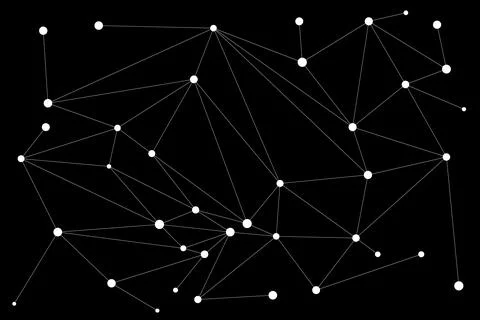 Abstract black bright technology vector background. Low poly, Molecule And Co Stock Illustration