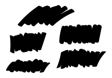Abstract black brush stroke. Brushstroke, Paintbrush Minimal, Mark, Scribble Stock Illustration