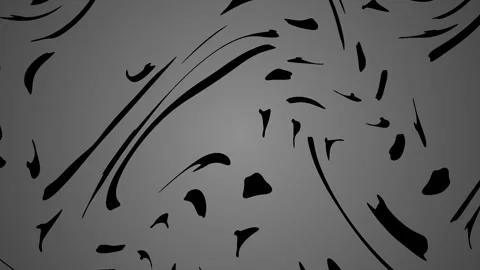 Abstract Black Brush Strokes on Gray Gradient Background. Stock Footage 333931656