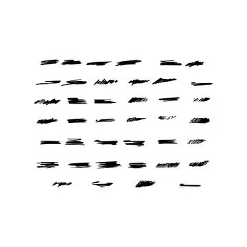 Abstract Black Brush Strokes on White. Vector icon. Stock Illustration