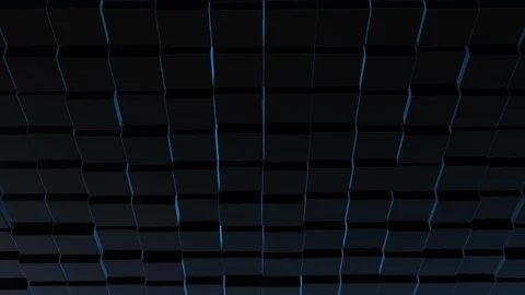 Abstract black cascading cubes background turning and slowly coming closer. Stock Footage 124497240
