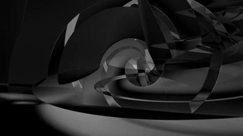 Abstract black cgi background, dark 3d helix pattern Stockillustratie