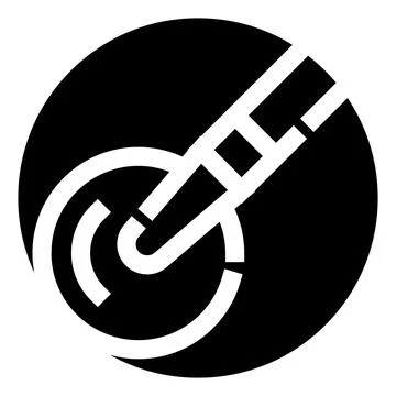 Abstract black circle with intersecting white lines logo Stock Illustration