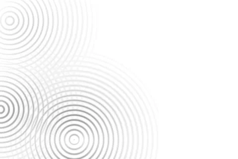 Abstract black circle ring effect with sound waves oscillating on white backg Stock Illustration