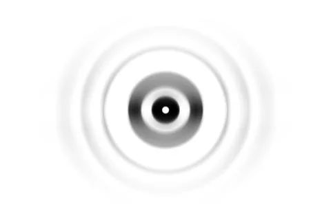 Abstract black circle sound waves oscillating on white background Stock Illustration