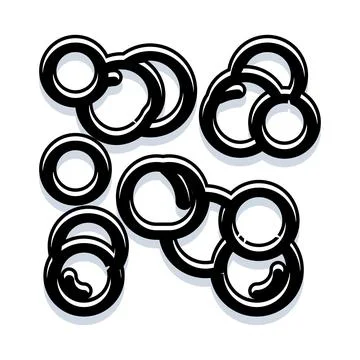 Abstract black circles creating graphic pattern Stock Illustration