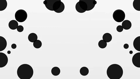 Abstract black circles dynamically arrange on a clean white background Stock Footage 327625847