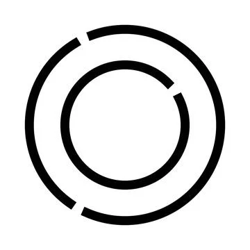 Abstract black circles forming a simple geometric logo Stock Illustration