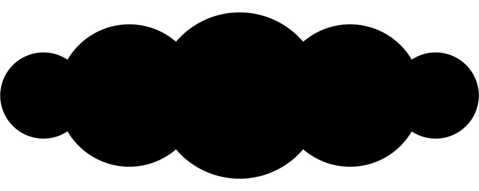Abstract black cloud shape formed by merged circles Stock Illustration